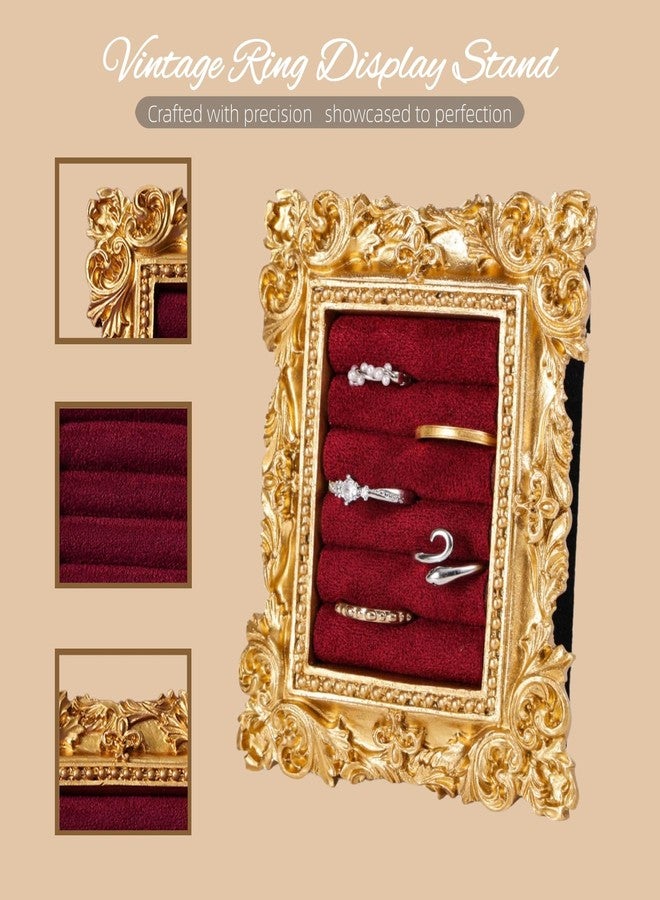 goucrro Vintage Ring Display Stand: Gold Jewelry Display Stand, Earring Holder for Jewelry Organizer Birthday Engagement Wedding Decoration - Image 4