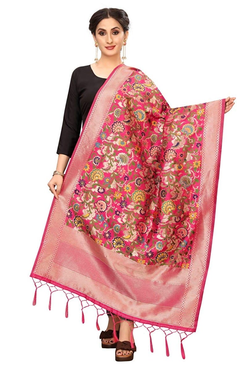 JENNY DESIGNER شال بناراسي حرير مطبوع للنساء - Image 1