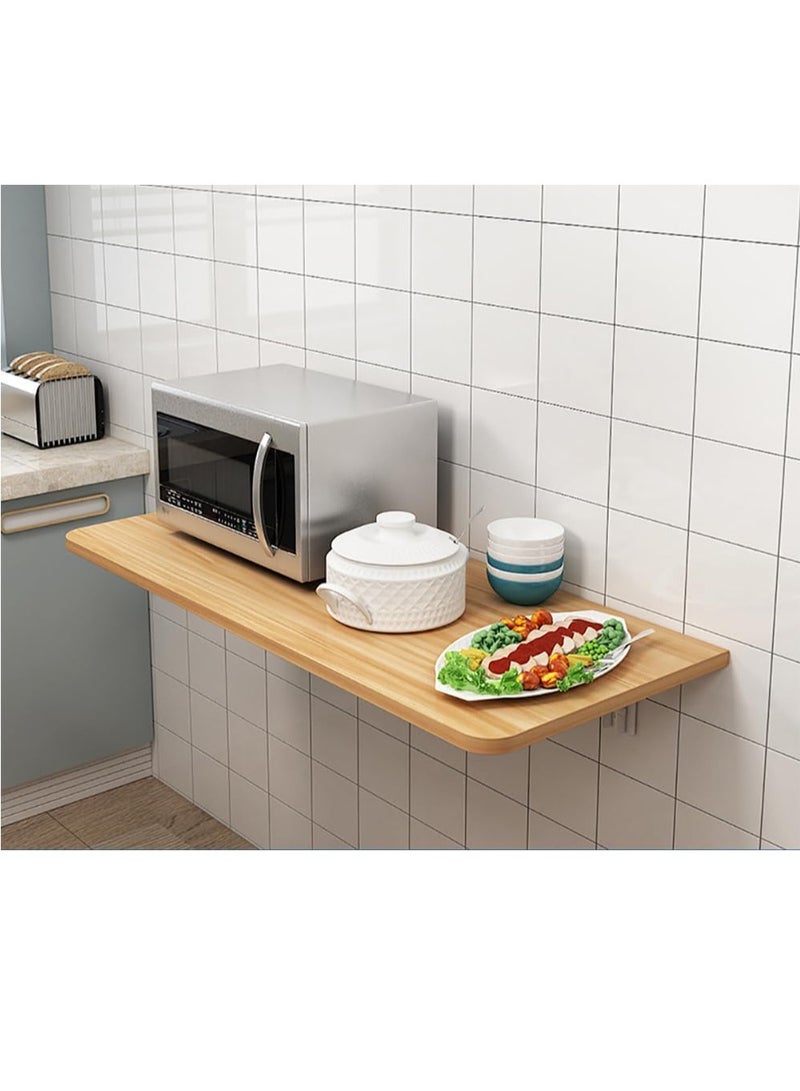 VITION Computer Wall Mount Stand Folding Wall-Mounted Drop-Leaf Table,Metal Folding Shelf Bench Table Bracket (30 x 50cm) Tan - Image 5