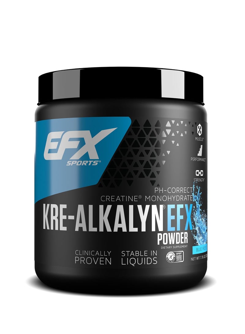 Efx Sports Kre Alkalyn,1500 mg of buffered Creatine Monohydrate, Enhance Muscle Growth and Endurance, Blue Frost Flavor, 220G