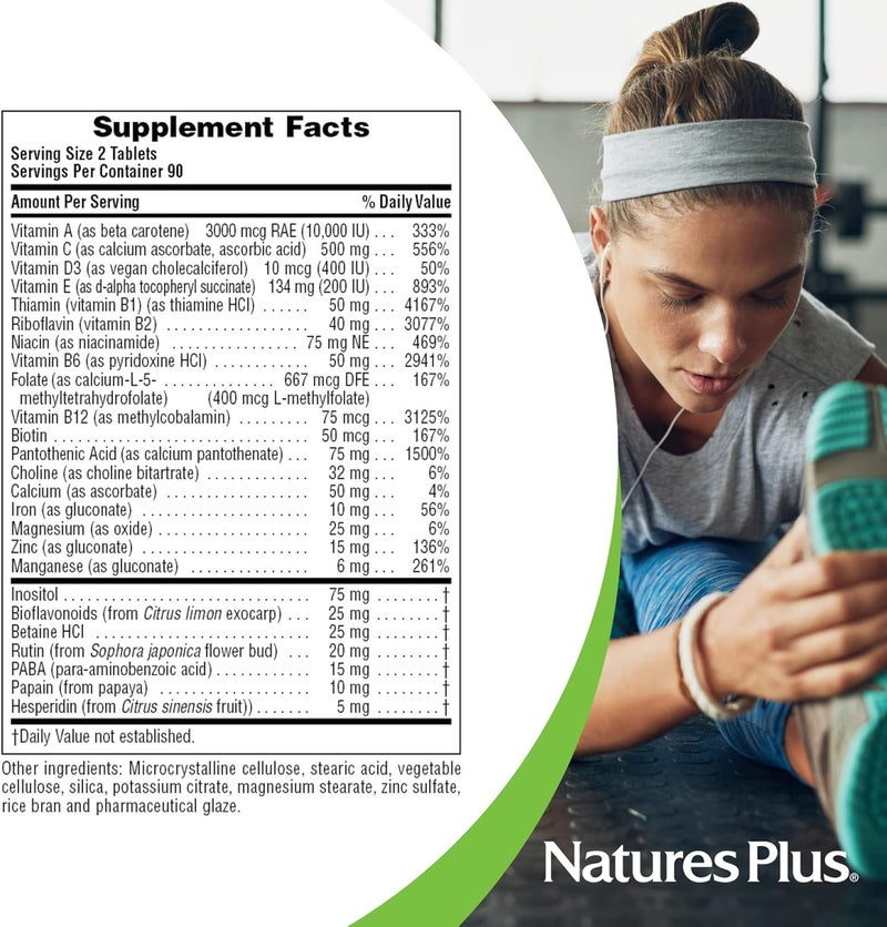 Nature's Plus Nutri-Genic Multivitamin & Mineral Supplement - 180 Tablets - Image 5
