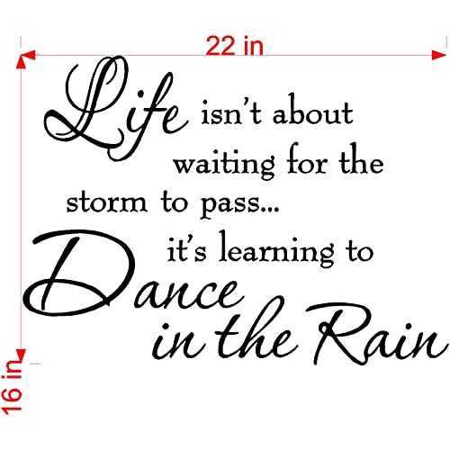 VWAQ Life Isnt About Waiting for The Storm to Pass Its Learning to Dance in The Rain Vinyl Wall Decal Inspirational Quotes - Image 3