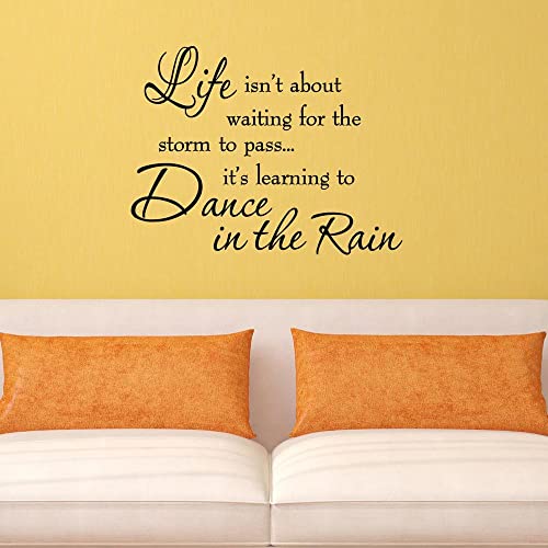 VWAQ Life Isnt About Waiting for The Storm to Pass Its Learning to Dance in The Rain Vinyl Wall Decal Inspirational Quotes - Image 5
