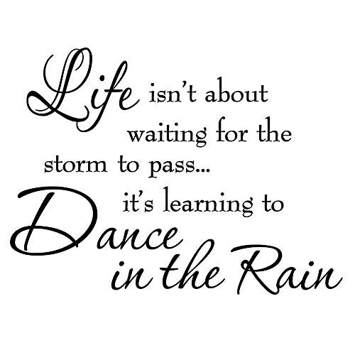 VWAQ Life Isnt About Waiting for The Storm to Pass Its Learning to Dance in The Rain Vinyl Wall Decal Inspirational Quotes - Image 1