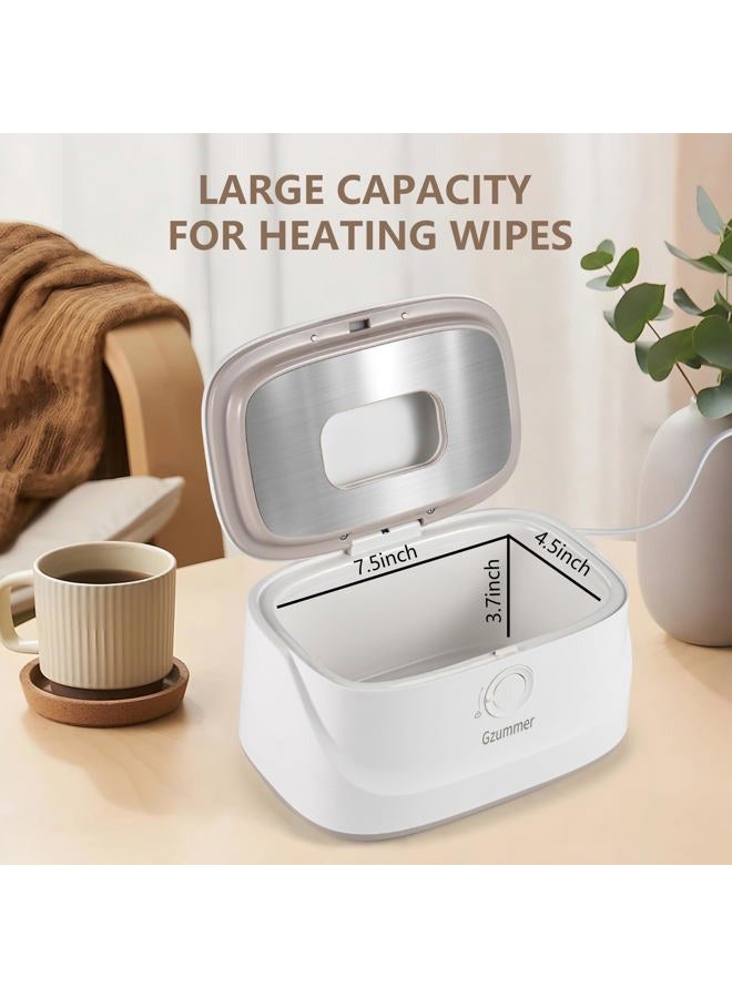 Gzummer Baby Wipe Warmer, Wipe Warmer and Baby Wet Wipes Dispenser, 3 Temperature Control Large Capacity Wipes Warmer for Babies with Night Light (Pure White) - Image 4