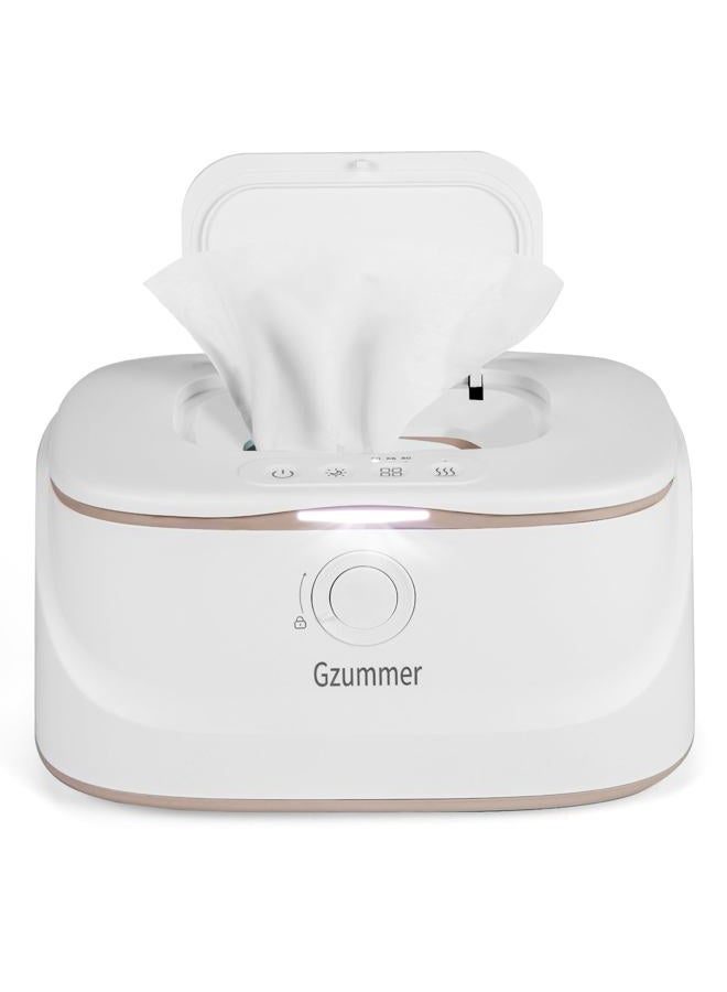Gzummer Baby Wipe Warmer, Wipe Warmer and Baby Wet Wipes Dispenser, 3 Temperature Control Large Capacity Wipes Warmer for Babies with Night Light (Pure White) - Image 1