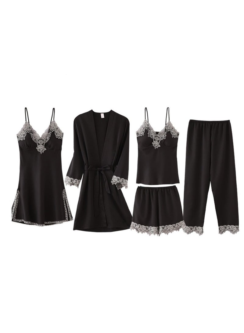 Five-Piece Suspender Pajamas Set that Can Be Worn In All Seasons