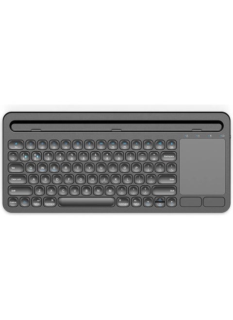 Keyboard+Touchpad Black Bluetooth Ultra Thin Wireless with Rechargeable Mac Win Android Ios Compatible Tablet Stand