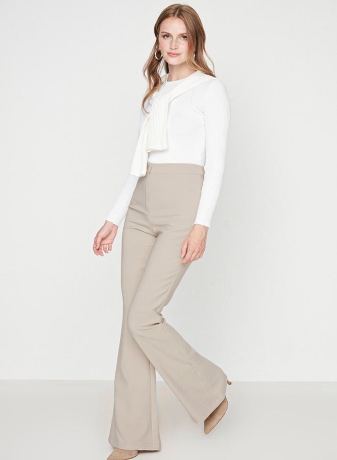 trendyol Mink Flare Spanish Leg Woven Trousers - Image 1
