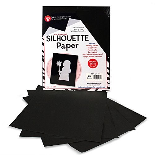 Hygloss Products Black Silhouette Paper – Tracing Portrait Drawing Crafts Paper - 8-1/2 x 11 Inch, 25 Sheets - Image 1