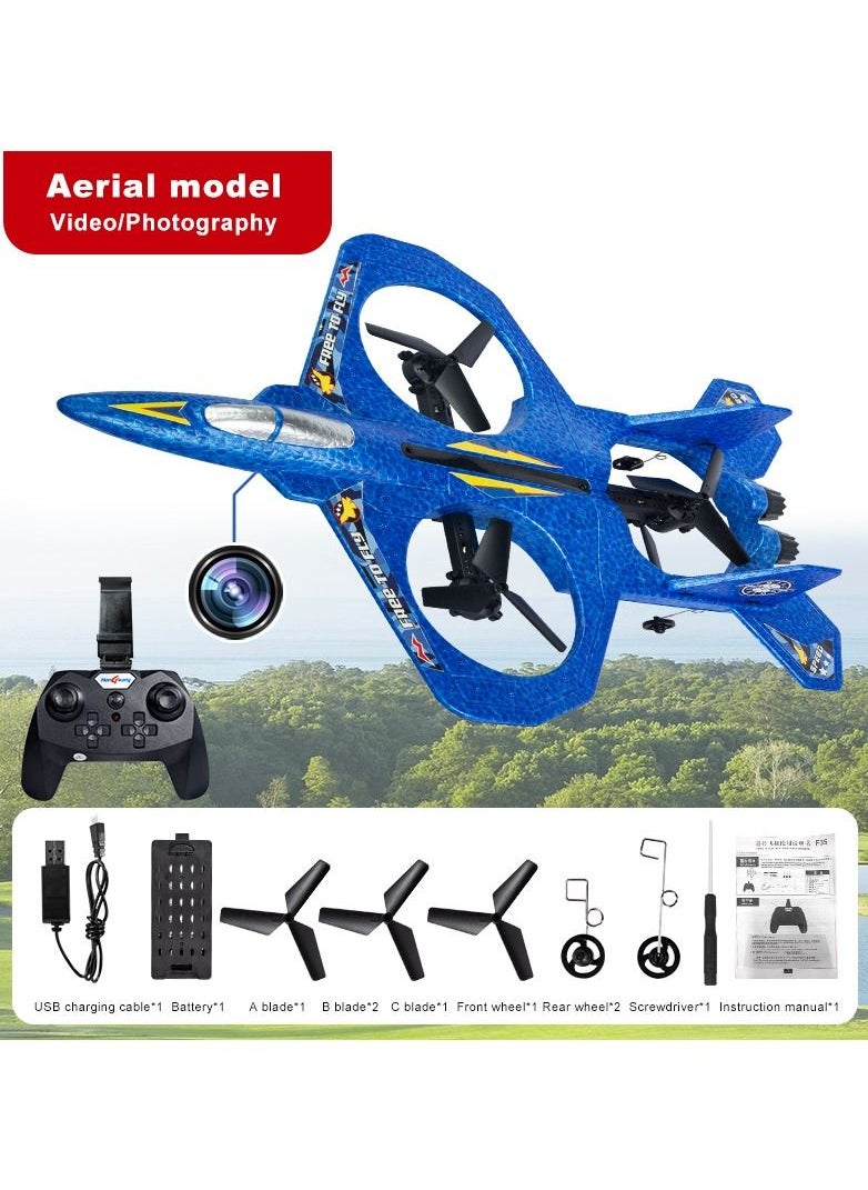 AROAQ RC Airplane F22 Land and Air Remote Control Glider RC Aircraft Jet with LED Lights Foam plane Children toys  - Image 1