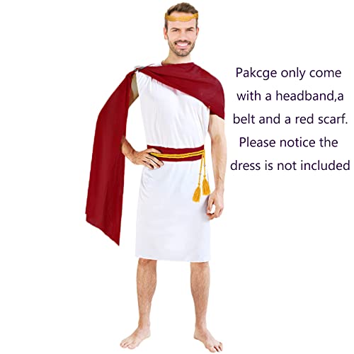 Yewong Roman Greek Toga Costume Accessory Set - Include Wreath Headband Shawl Belt Grecian Party Supplies (Set A) - Image 3