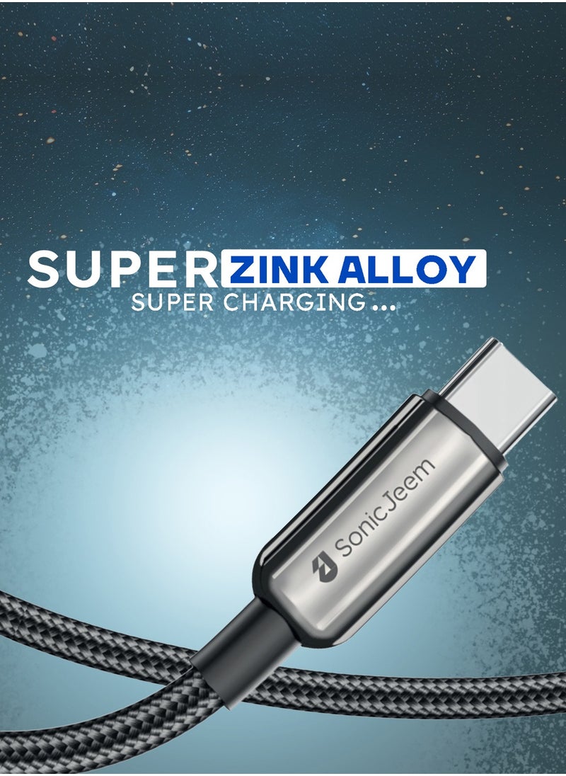 Sonic JEEM Super Charging Cable (USB - TYEP-C) 120W - Fast Charging and Data Transfer Cable, 1 meter, BlackMade for Android-iPhone-iPad-iPod (SJ103C) - pzsku/Z68D3F3838E8022EE9DFDZ/45/_/1738071440/416cac2c-6cbf-49ee-99b2-8c7517f0768c