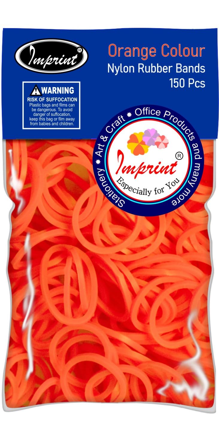 IMPRINT Rubber Bands 1 inch Diameter Orange - 150 pcs - Image 3