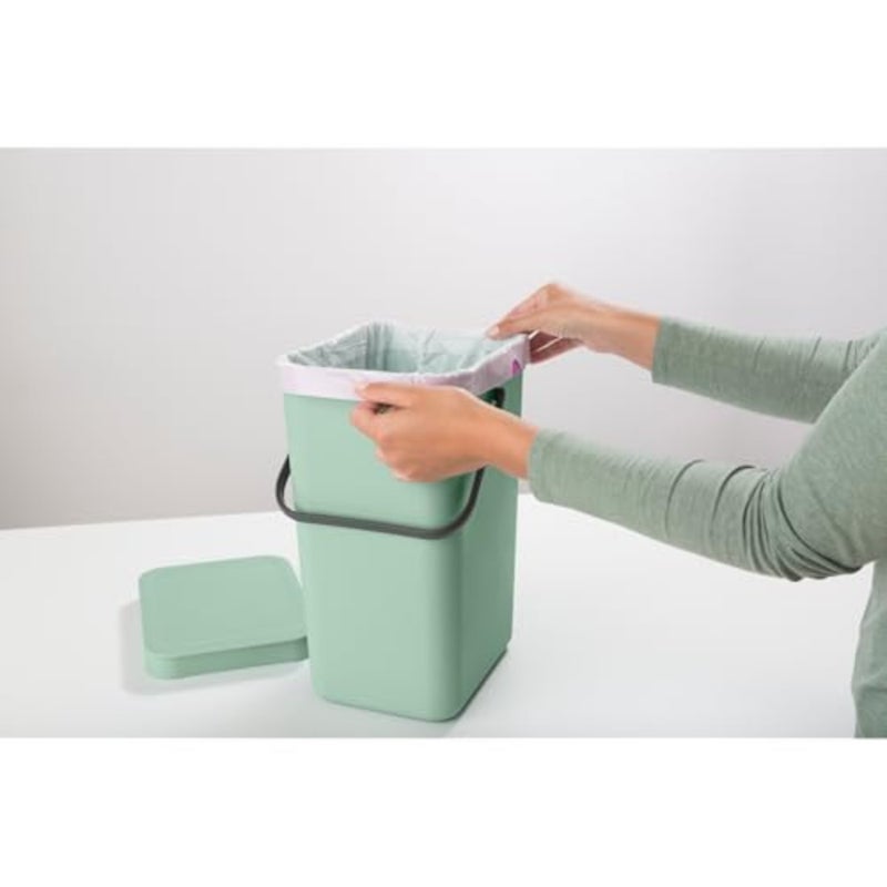 Sort and Go Kitchen Recycling Can 3.2 Gal/ Stackable Waste Organiser with Handle and Removable Lid, Wall/Cupboard Mounting - Image 4