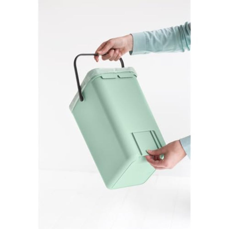Sort and Go Kitchen Recycling Can 3.2 Gal/ Stackable Waste Organiser with Handle and Removable Lid, Wall/Cupboard Mounting - Image 5