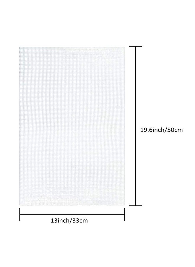 Pllieay - 3 Pieces Big Size Mesh Plastic Canvas Sheets For Embroidery Acrylic Yarn Crafting Knit And Crochet Projects 6 Count(19.6 X 13 Inch) - Image 1