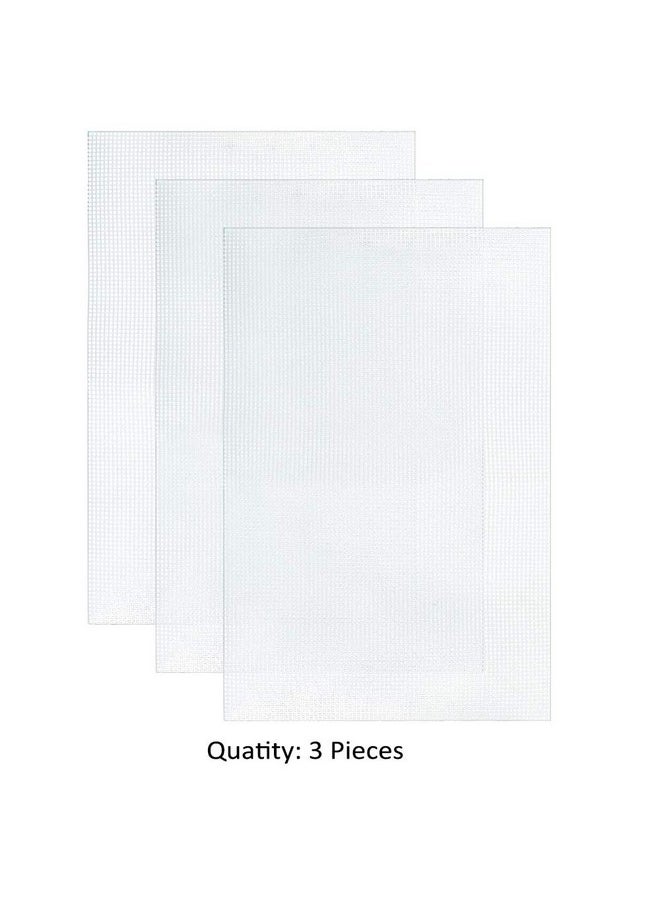 Pllieay - 3 Pieces Big Size Mesh Plastic Canvas Sheets For Embroidery Acrylic Yarn Crafting Knit And Crochet Projects 6 Count(19.6 X 13 Inch) - Image 1