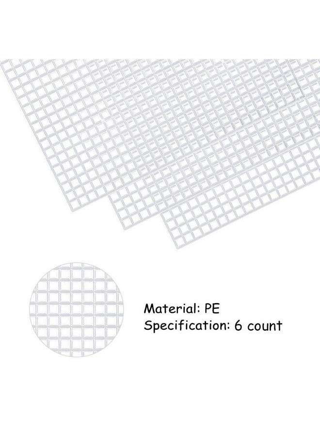Pllieay - 3 Pieces Big Size Mesh Plastic Canvas Sheets For Embroidery Acrylic Yarn Crafting Knit And Crochet Projects 6 Count(19.6 X 13 Inch) - Image 1