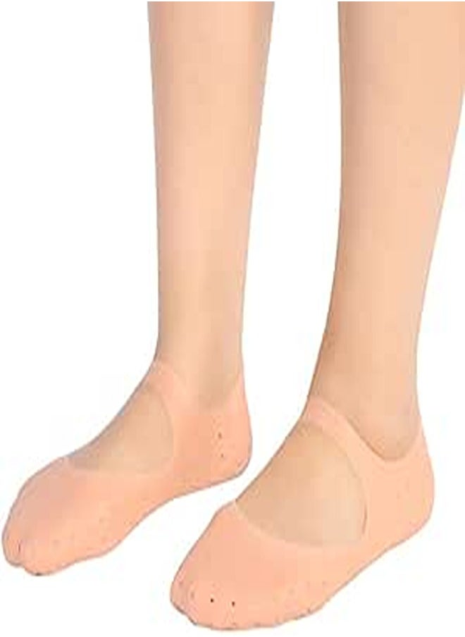 ZJchao ZJchao Silicone Gel Moisturizing Socks, Foot Anti-Cracking Protector Foot Care Tool Prevention Socks Prevents Dry Cracked Heels Cracked Feet Soften Dead Skin Dry Cracked Skin (L-Skin Color) 