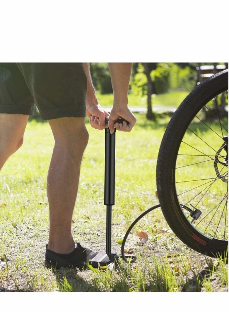 Excefore Bike Pump, [120PSI Fast Inflate] Portable Floor Pump Ergonomic Anti-Leak Bicycle Air Pump for Road, Mountain & BMX Bike Automatically Fit for Presta Schrader with Ball Needle, Motorboat Valve - Image 2