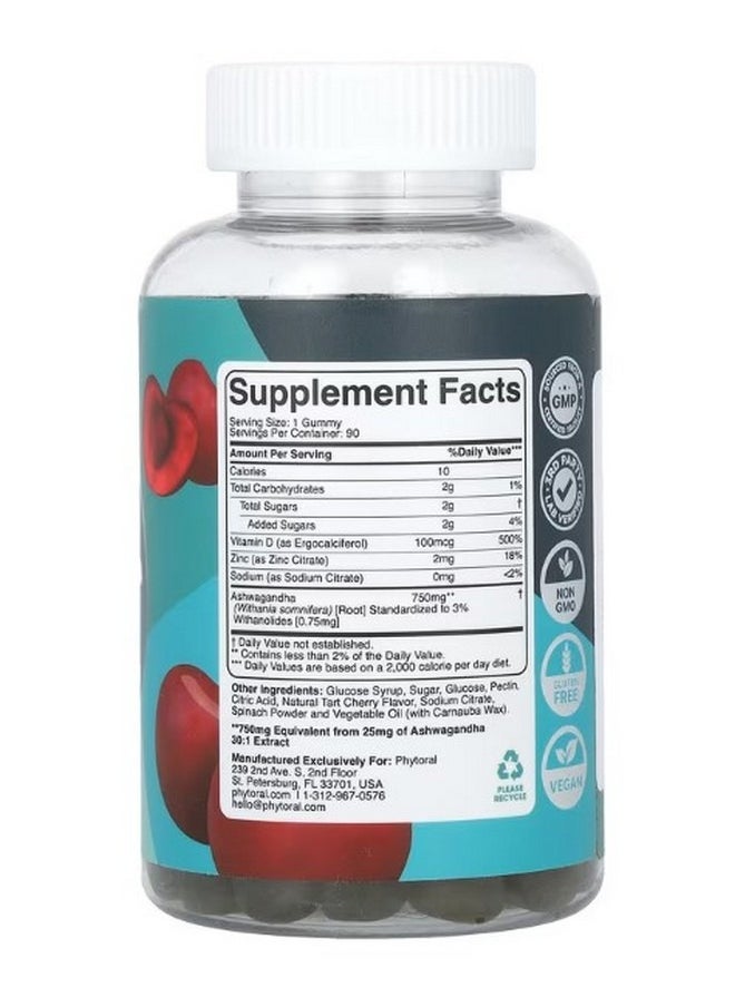 Phytoral Aswagandha Complex Gummies Tart Cherry 90 Gummies  - Image 2