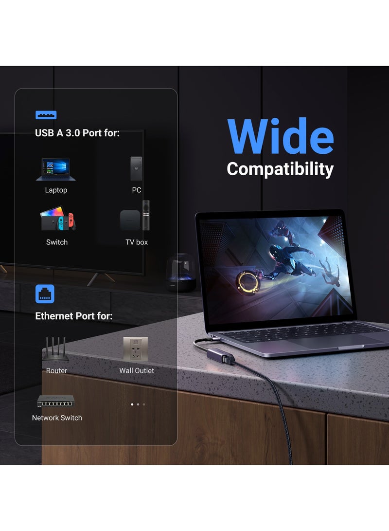 Ugreen USB to Ethernet Adapter Gigabit Network Adapter USB 3.0 to RJ45 Computer  LAN Ethernet Dongle Alu Shell Stable Connection Fast Speed Compatible with Nintendo Switch, Windows macOS, Linux PC - Image 5