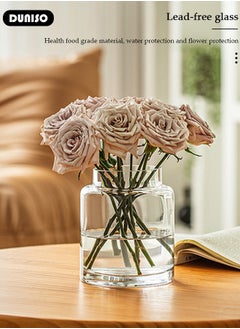 DUNISO Creative Clear Glass Vase Craft Aesthetic Decorative Small Flower Vase Hydroponic Plant Desktop Ornament Modern Irregularity Vase for Flowers Rose Home and Office  - Image 3