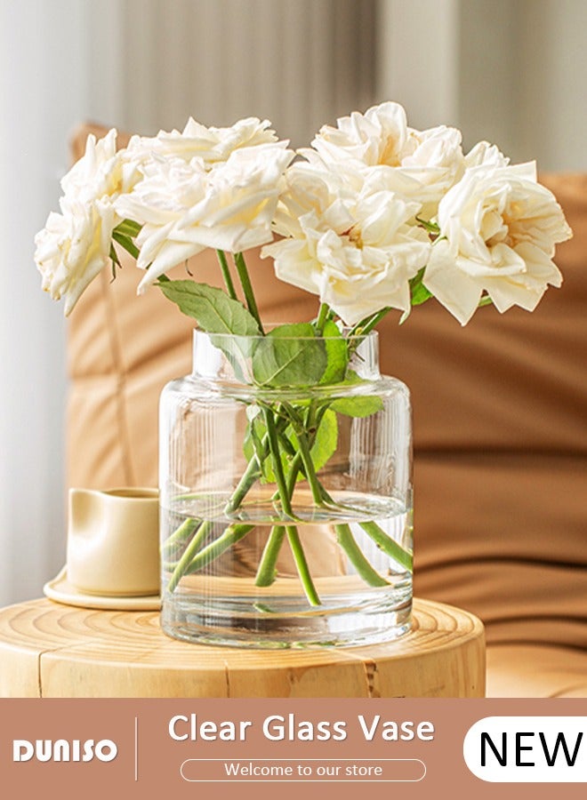 Creative Clear Glass Vase Craft Aesthetic Decorative Small Flower Vase Hydroponic Plant Desktop Ornament Modern Irregularity Vase for Flowers Rose Home and Office