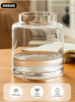 DUNISO Creative Clear Glass Vase Craft Aesthetic Decorative Small Flower Vase Hydroponic Plant Desktop Ornament Modern Irregularity Vase for Flowers Rose Home and Office  - Image 5