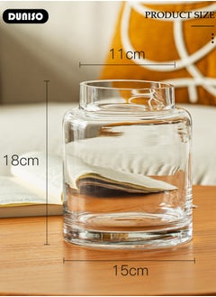 DUNISO Creative Clear Glass Vase Craft Aesthetic Decorative Small Flower Vase Hydroponic Plant Desktop Ornament Modern Irregularity Vase for Flowers Rose Home and Office  - Image 4