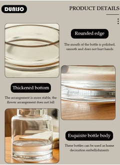 DUNISO Creative Clear Glass Vase Craft Aesthetic Decorative Small Flower Vase Hydroponic Plant Desktop Ornament Modern Irregularity Vase for Flowers Rose Home and Office  - Image 2