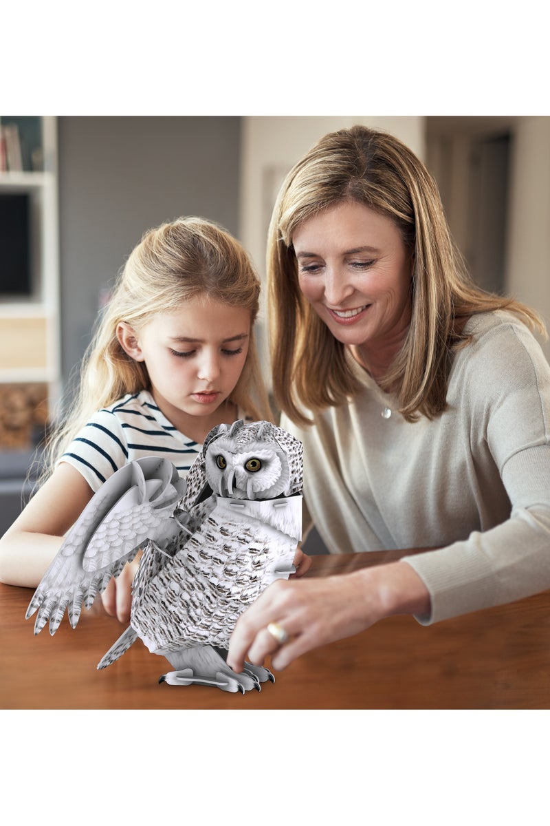 National Geographic 3D Puzzle Snowy Owl 62-Pieces with Display Stand | Easy to Assemble | Display Puzzle | No-Glue or Scissors Needed! | Building Kit | Puzzle for Kids & Adults | Challenging Puzzle | Arts & Crafts | Perfect for Stress Reliever and Puzzle Lovers - Image 3