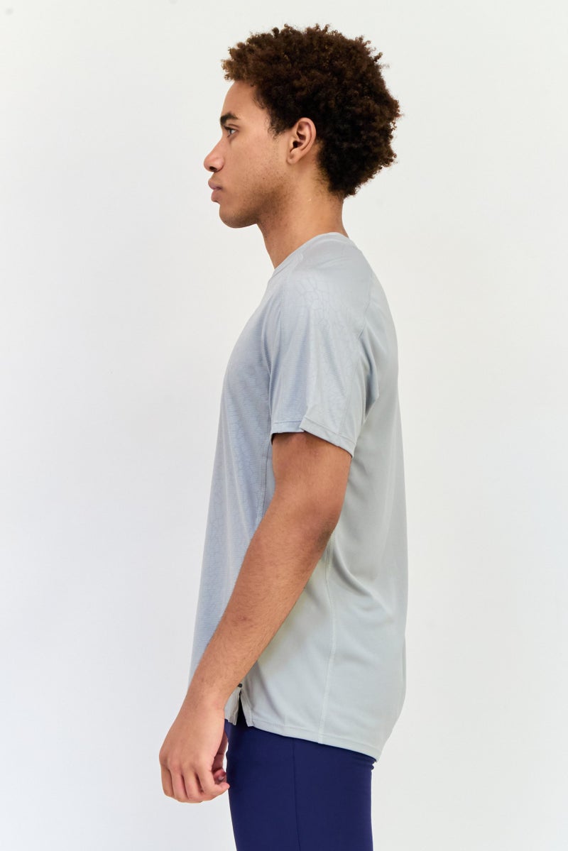 Adidas Men Sportswear Fit Short Sleeve Training T-Shirts, Ash Grey - Image 3