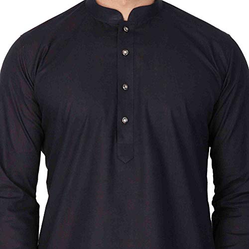 VASTRAMAY Men's Cotton Linen Kurta, Solid Design, Comfortable Fit for Casual and Festive Wear, Ideal for Weddings, Parties, and Celebrations - Image 3