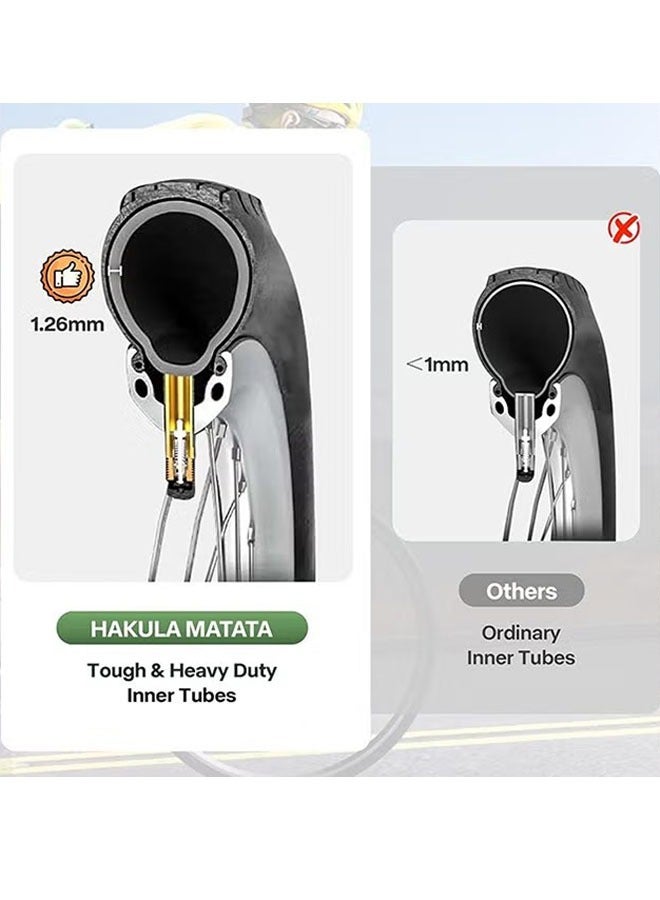 Ailily 2 Pcs 700*23-32C Road Bike Inner Tubes with 48mm Presta Valve Stem, Bicycle Butyl Inner Tube Replacement for Road Bikes, FV48mm Presta Valve Stem, Bicycle Inner Tube Replacement for Road Bikes - Image 5