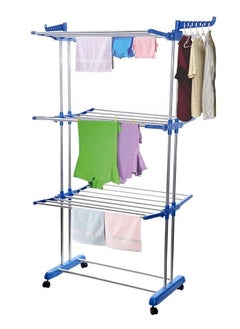 Clothes Drying Racks for Laundry Foldable 3-Tier Rolling Collapsible Garment Dryer Hanger Rack Rail Stand Stainless Folding Indoor/Outdoor with Side Wings and Casters - pzsku/Z68D44FA0FEEAE17859CAZ/45/_/1737552173/a7fef58f-f47b-4e9b-98b3-1a79077fcf36