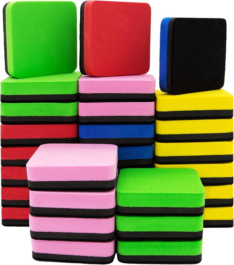 OWLKELA Low wear optimized build 30 Pack Whiteboard Eraser for Kids and Adults, Magnetic Whiteboard Eraser for Cleaning Dry Erase Markers on Magnetic Soft Whiteboard, Glass Whiteboard and Dry Erase Board Solid anti-deform - Image 1