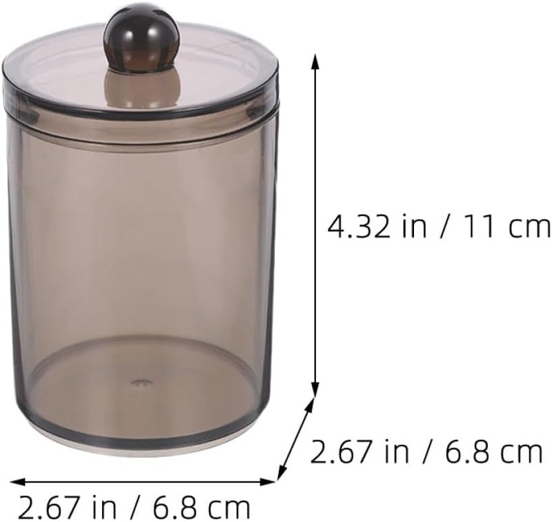 3pcs Black Cotton Swab Container with Lid, Cotton Pad Storage Box for Bathroom Dressing Table Organizer - Image 2
