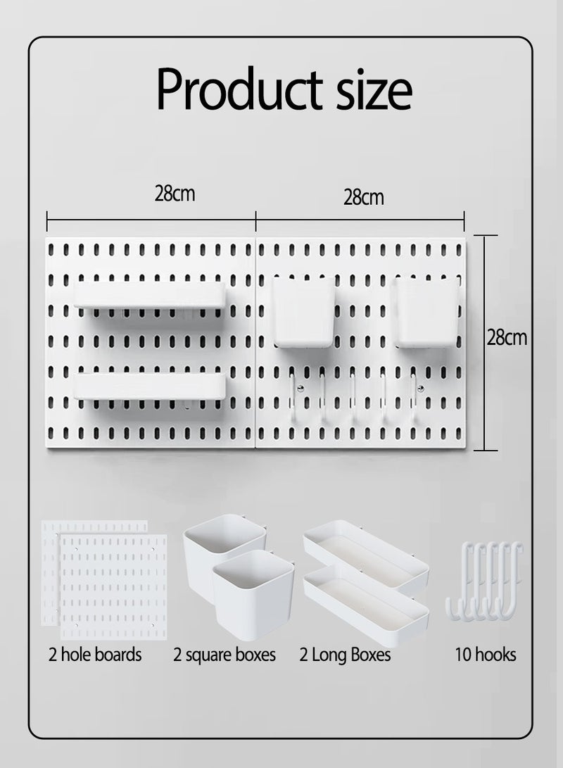 BEIRUI منظم مثبت على الحائط، رف تخزين متعدد الوظائف، مجموعة أرفف عائمة، أي مجموعة، مناسب للمطبخ والحمام والمدخل والمكتب وغرفة النوم، رفان، 4 منظمات، 10 خطافات - Image 3