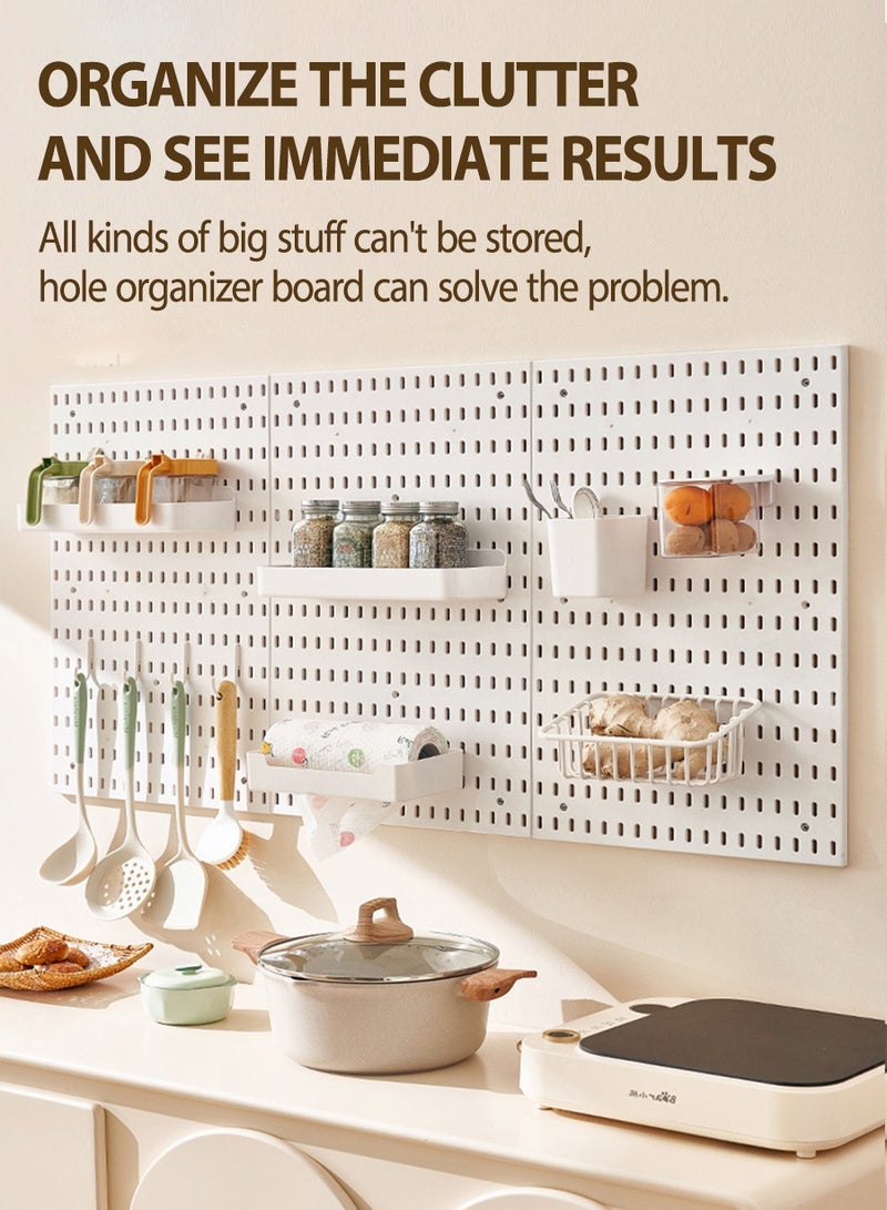 BEIRUI منظم مثبت على الحائط، رف تخزين متعدد الوظائف، مجموعة أرفف عائمة، أي مجموعة، مناسب للمطبخ والحمام والمدخل والمكتب وغرفة النوم، رفان، 4 منظمات، 10 خطافات - Image 4