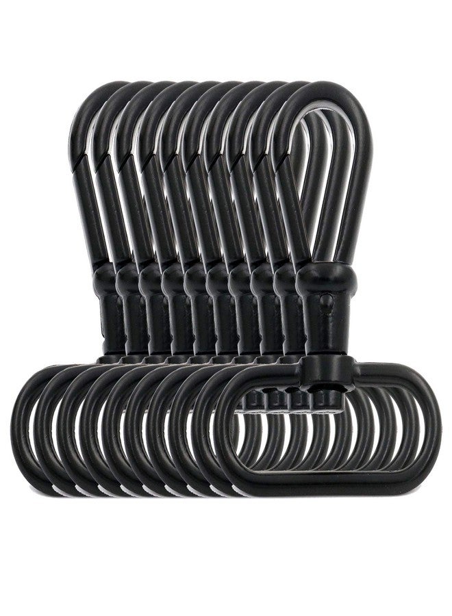 BIKICOCO 1-1/2'' Swivel Trigger Round Head Snap Hook Lobster Claw Clasp Spring Loaded Clip, Black - Pack of 10 - Image 1