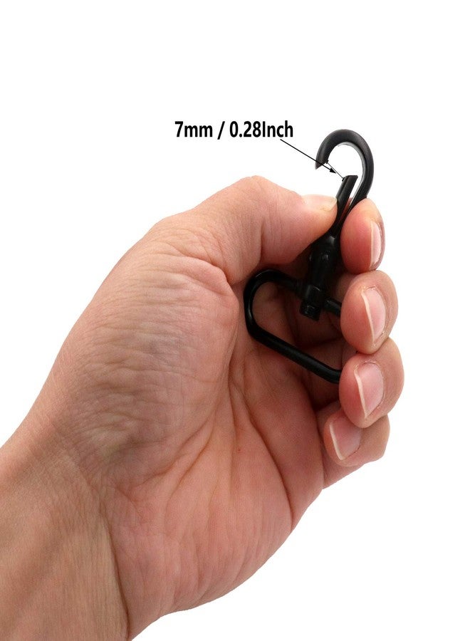 BIKICOCO 1-1/2'' Swivel Trigger Round Head Snap Hook Lobster Claw Clasp Spring Loaded Clip, Black - Pack of 10 - Image 4