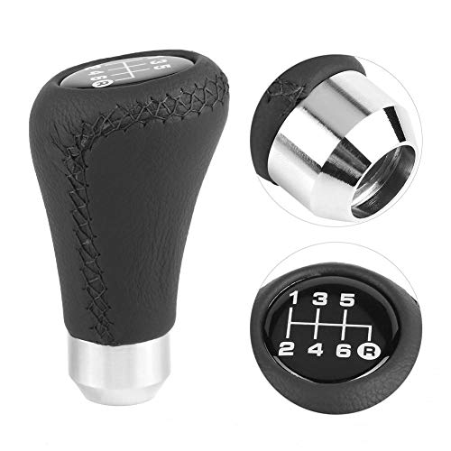 Fydun for Gear Knob 6 Speed-Gear Knob 6 Speed - Gear Shift Knob Universal Car Vehicle 6 Speed PU Shifter Stick with 3 Hoses(Black) - Image 4