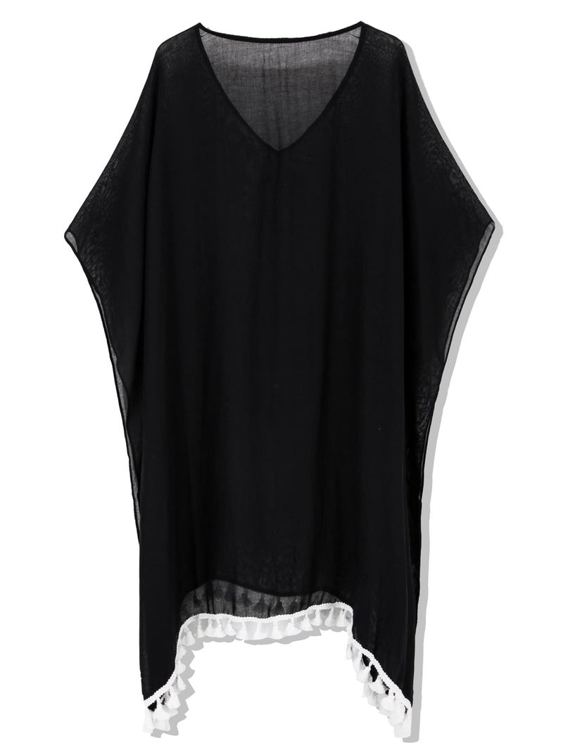 Moss Rose Women's Swimsuit Cover up Beach Kaftan for Bathing Suit with Floral Pattern - Image 4
