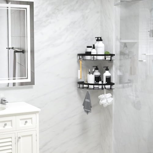 Roktry 1 pcs Aluminum Bathroom Shelf Triangular Storage Rack Shelf Bathroom Corner Organizer Stand Bathroom Organisers Storage Shower Shelf Black Kitchen Accessories - Image 3