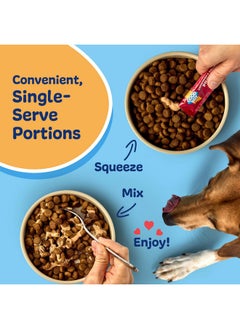 Good Boy GOOD BOY Carnivore’s Delight Protein Purees Dog Food Mixers for All Adult Dogs, 30 Count, Easy Single-Serve Triple Flavor Topper Treats with Duck, Beef and Rabbit  - Image 5
