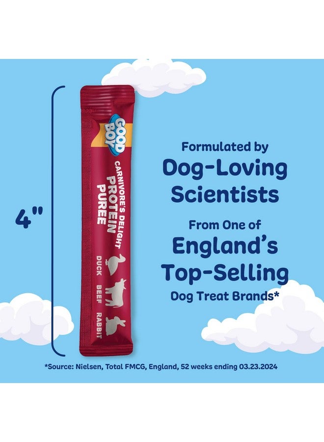جود بوي مزيج طعام الكلاب من GOOD BOY Carnivore's Delight Protein Purees لجميع الكلاب البالغة، 30 قطعة، سهلة الاستخدام، وجبة فردية بثلاث نكهات، مع البط ولحم البقر والأرنب - Image 4