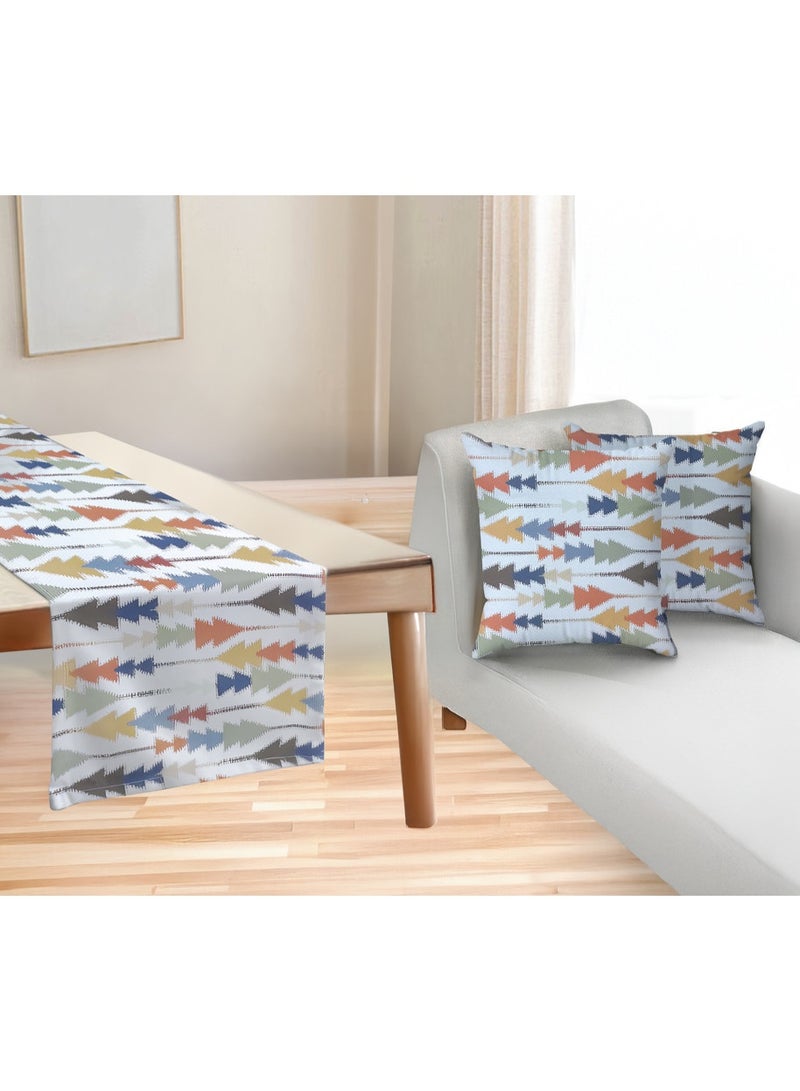  انتكس بيت الستائر طقم إنتكس هوم صوفيا إليجانس، 3 قطع - مفرش طاولة فاخر من الكتان المخملي وغطائي وسادة - ديكور منزلي أنيق لطاولات الطعام وغرف المعيشة - Image 1