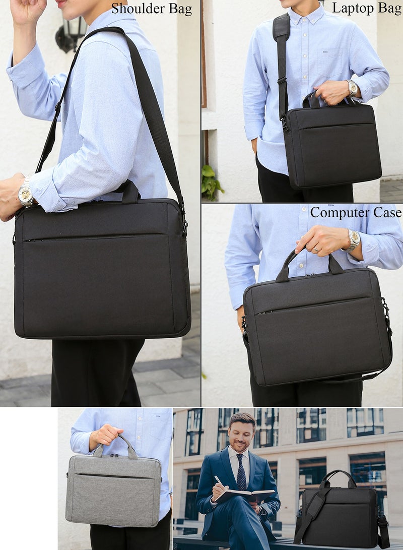 Qiccijoo Laptop Bag Computer Cases 15.6 Inch Briefcase for Men Women Laptop Case Shoulder Bag with Strap Computer Bag Messenger Bag for Travel/Business(Black) - Image 4
